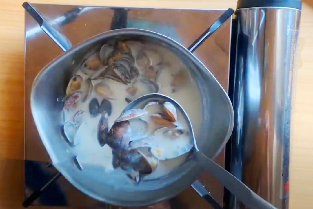 沸騰直前で火を止めます