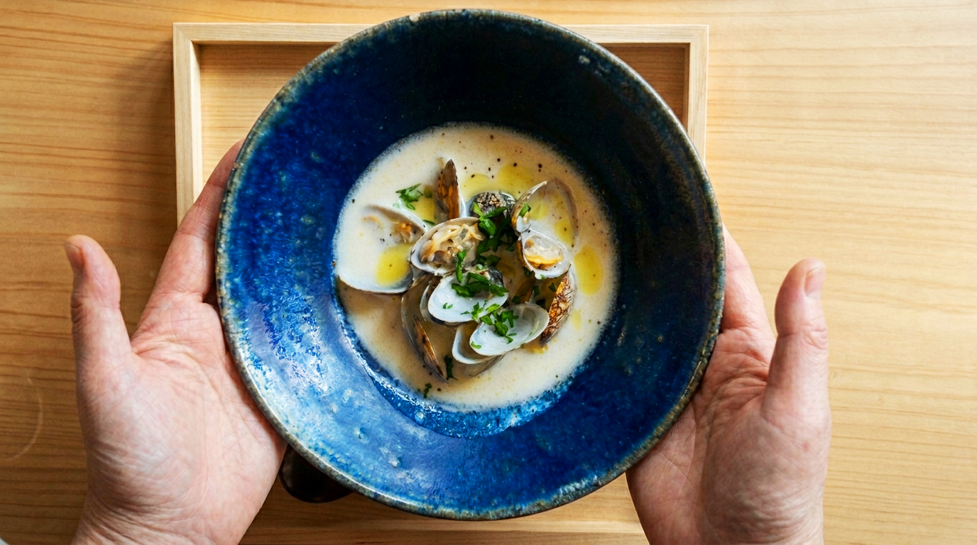 あさりと豆乳のスープ