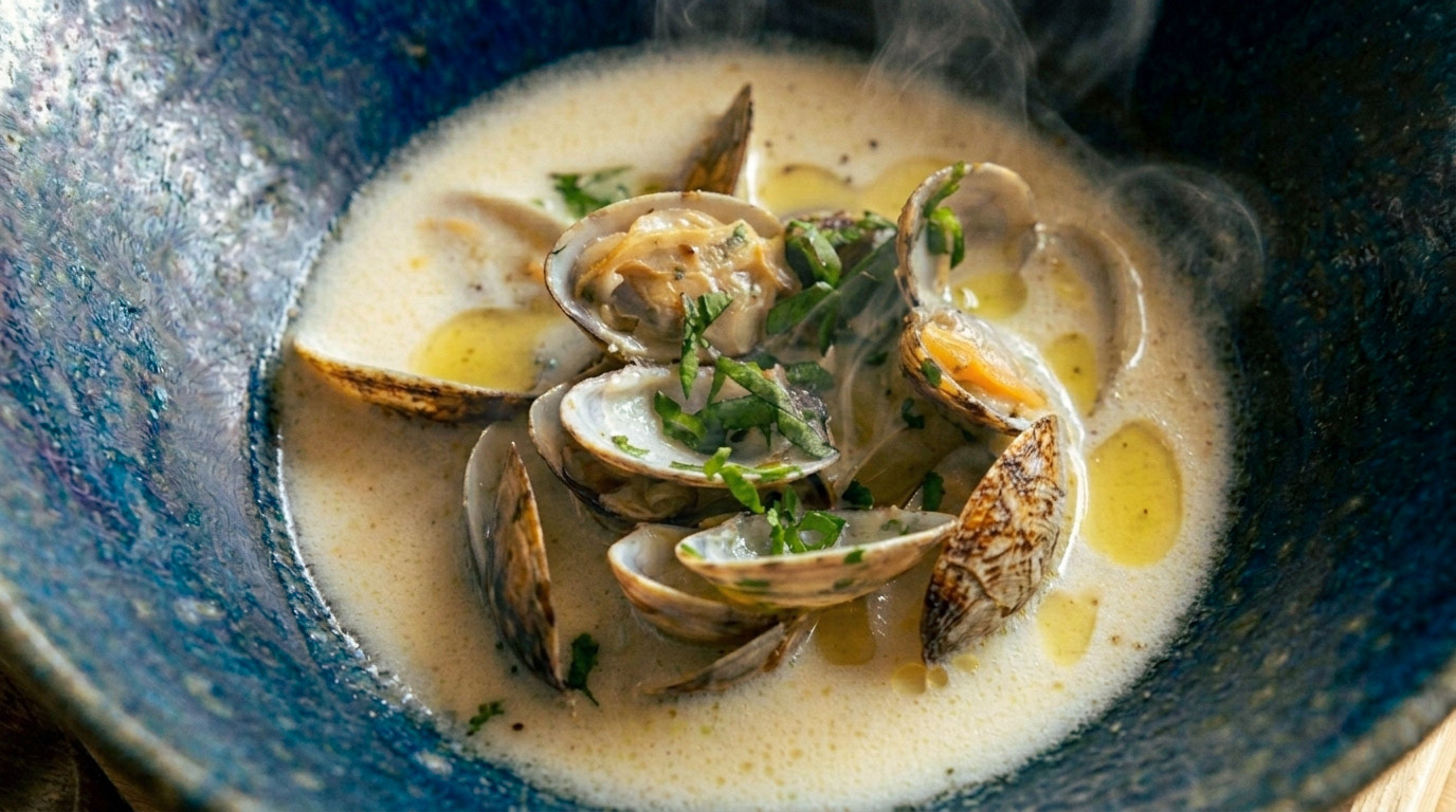 あさりと豆乳のスープ